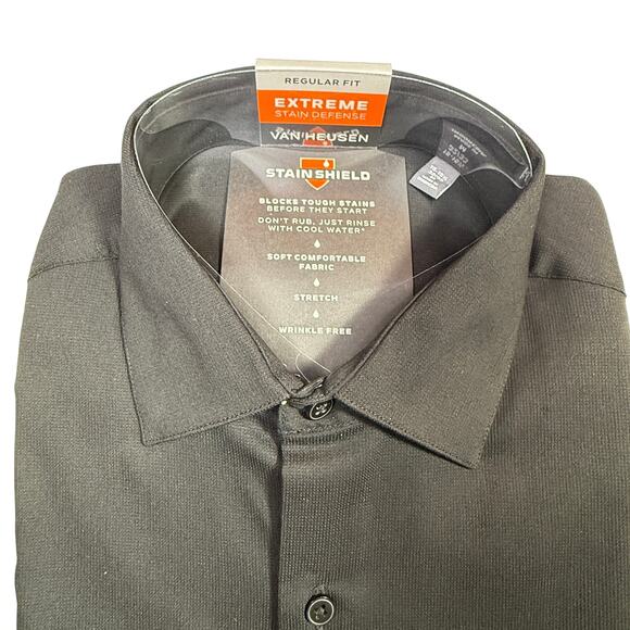 Van Heusen Men's Regular Fit Stain Shield Dress Shirt blue 15-15.5 32-33 $60 - Picture 3 of 4